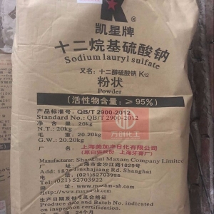 十二烷基硫酸鈉，C12H25SO4Na，